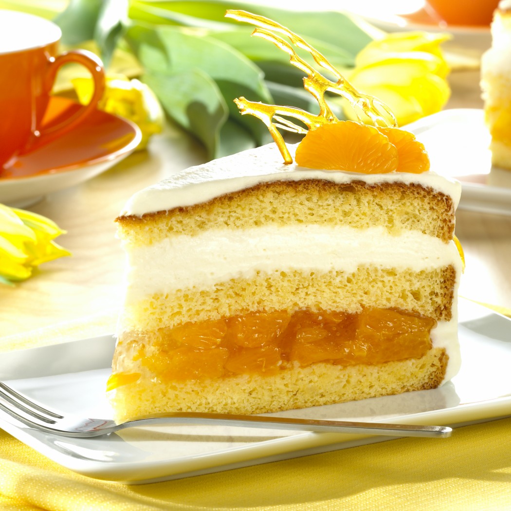 Mandel-Ricotta-Torte mit Mandarinen